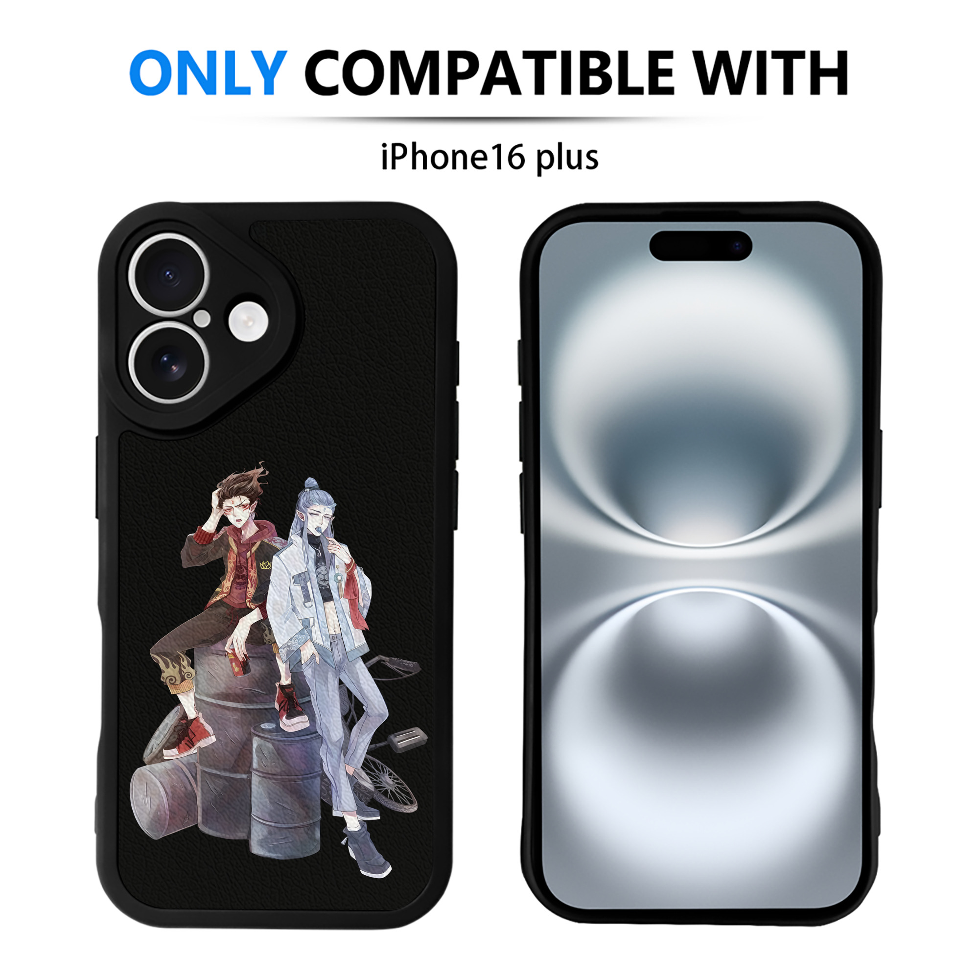 （画像用） Ne Zha 2 ナタ 魔童の大暴れ 【iPhone 16シリーズ対応】シリコンスマホケース（レザー調） 材質：シリコン